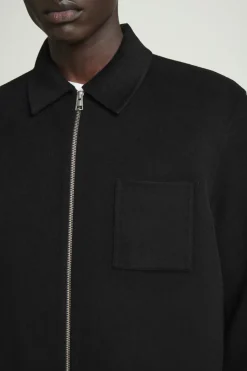 Online COS DOUBLE-FACED WOOL HARRINGTON JACKET BLACK