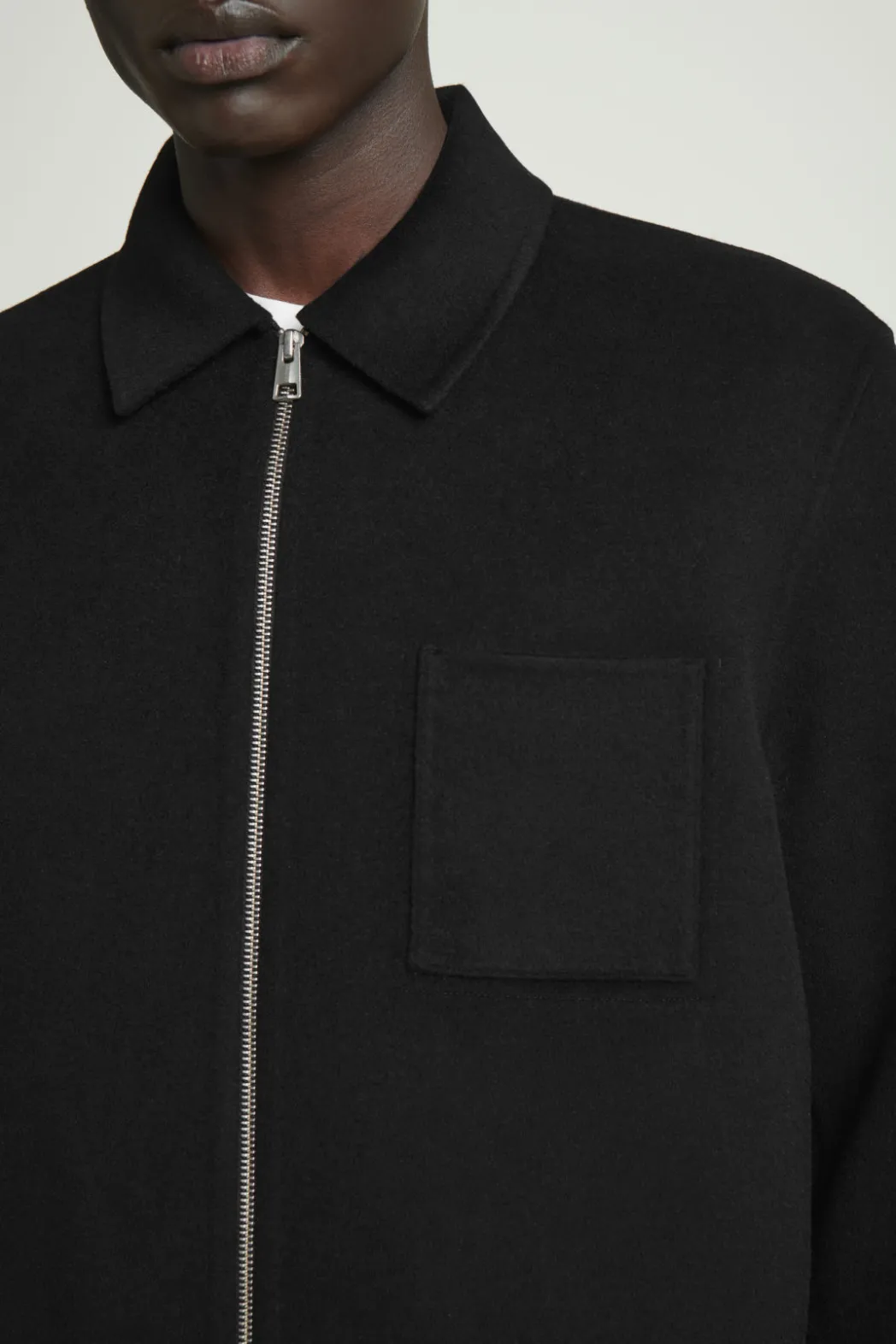Online COS DOUBLE-FACED WOOL HARRINGTON JACKET BLACK