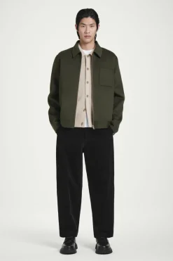 Outlet COS DOUBLE-FACED WOOL HARRINGTON JACKET KHAKI