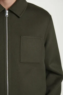 Outlet COS DOUBLE-FACED WOOL HARRINGTON JACKET KHAKI