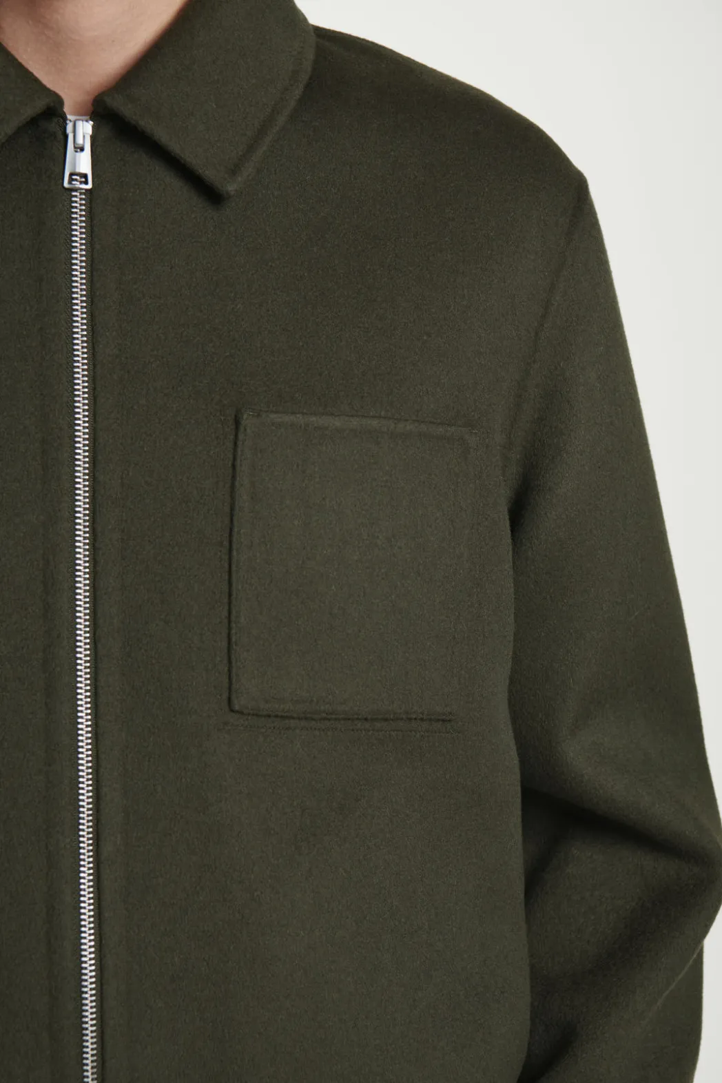 Outlet COS DOUBLE-FACED WOOL HARRINGTON JACKET KHAKI