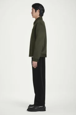 Outlet COS DOUBLE-FACED WOOL HARRINGTON JACKET KHAKI