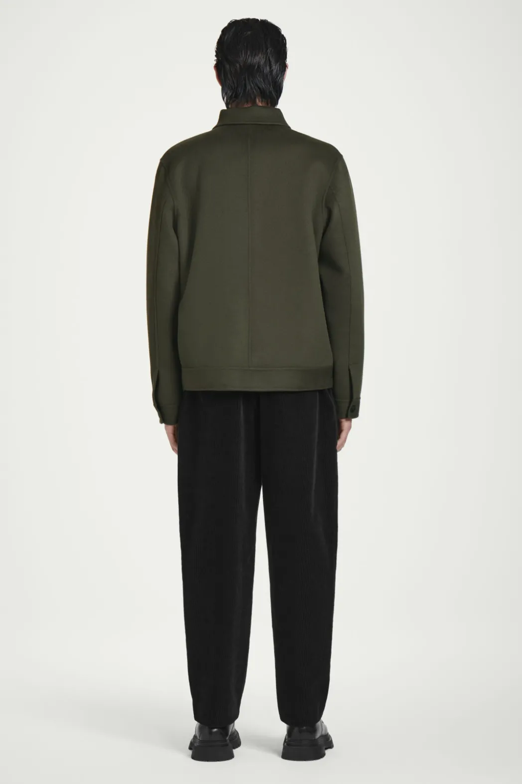 Outlet COS DOUBLE-FACED WOOL HARRINGTON JACKET KHAKI