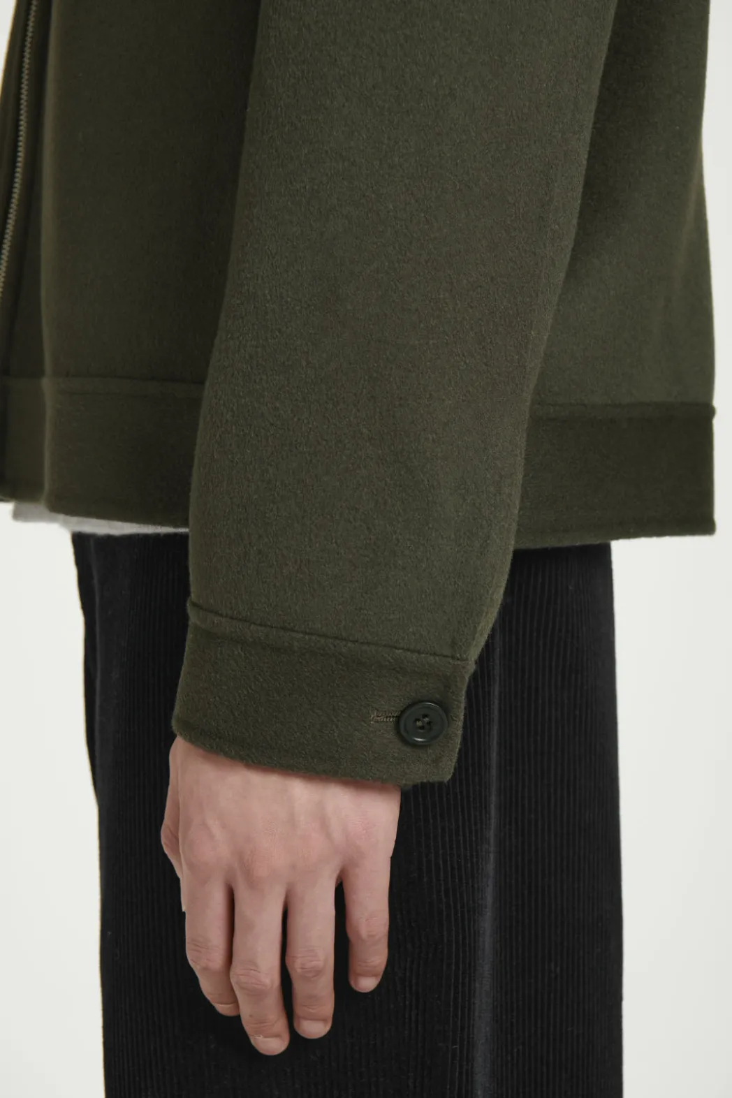 Outlet COS DOUBLE-FACED WOOL HARRINGTON JACKET KHAKI