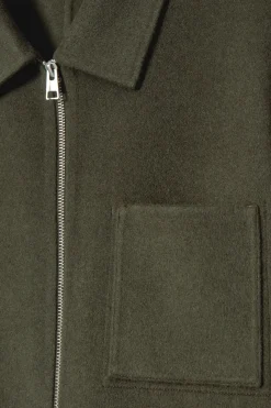 Outlet COS DOUBLE-FACED WOOL HARRINGTON JACKET KHAKI