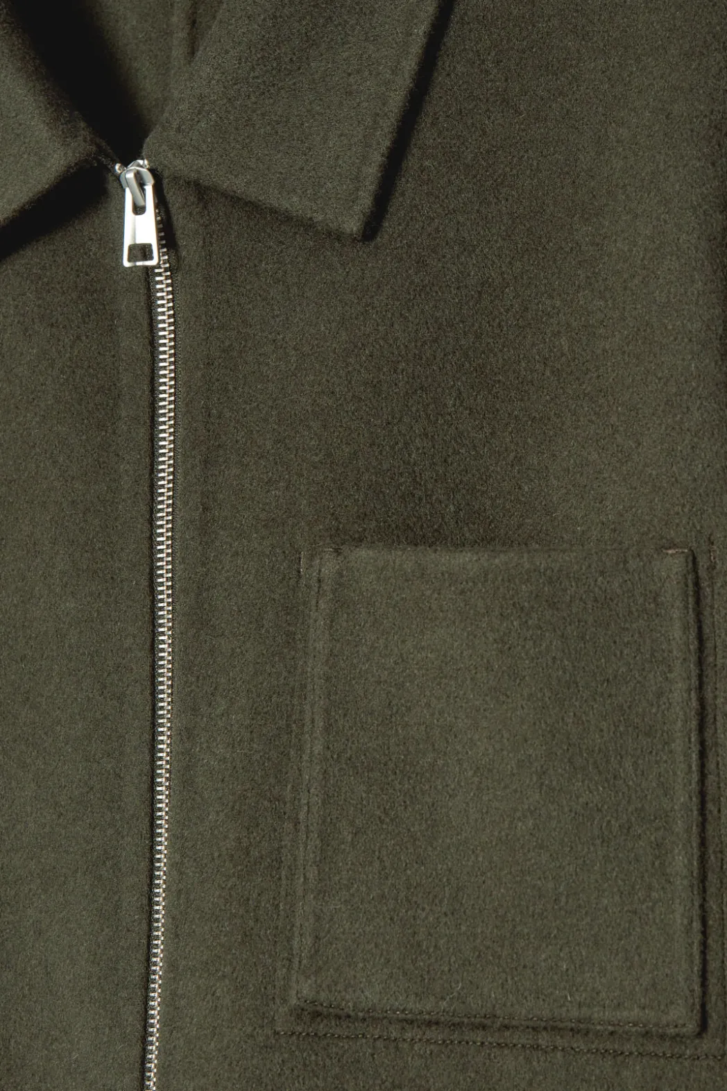 Outlet COS DOUBLE-FACED WOOL HARRINGTON JACKET KHAKI