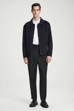 Hot COS DOUBLE-FACED WOOL JACKET NAVY