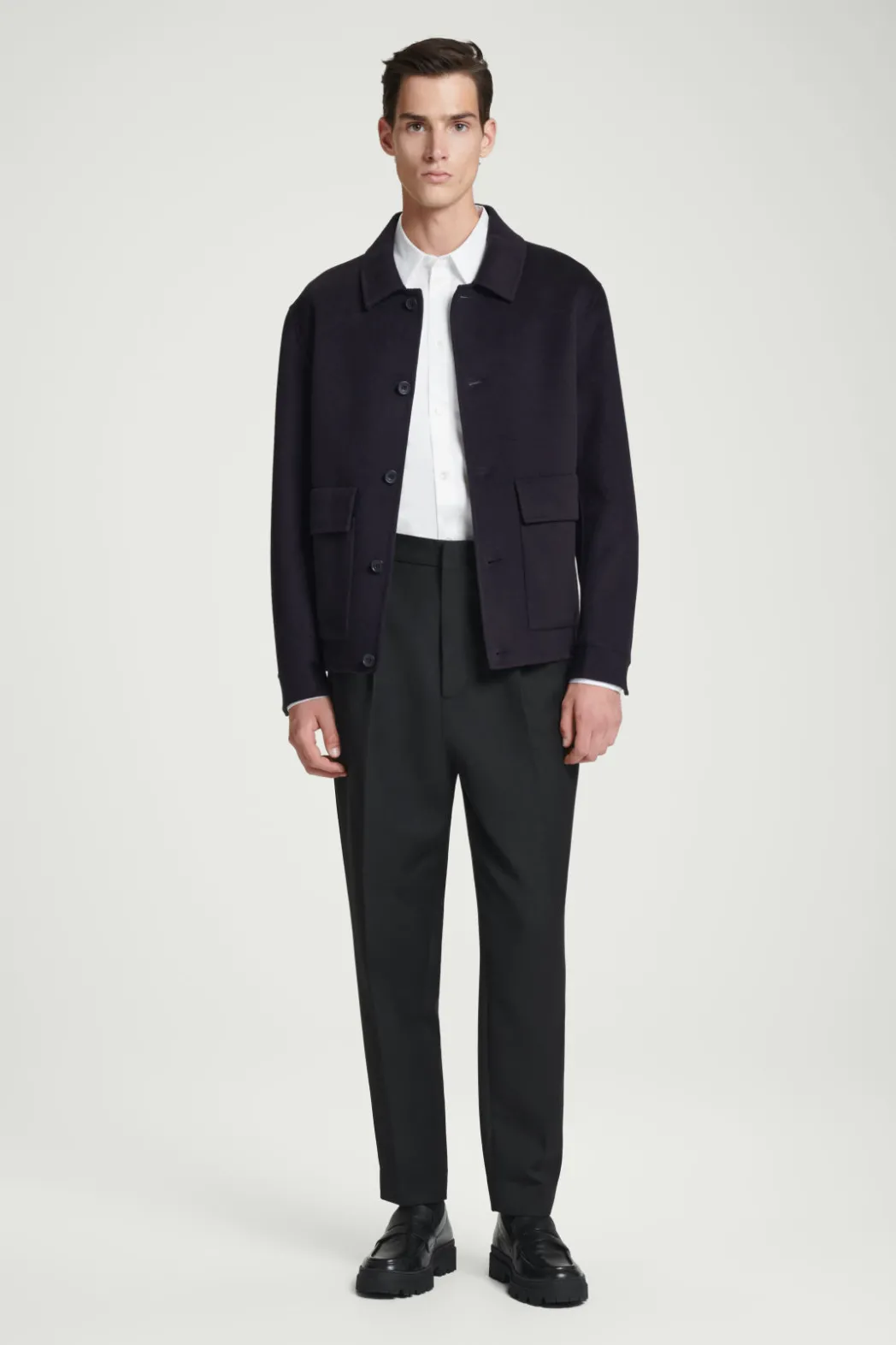 Hot COS DOUBLE-FACED WOOL JACKET NAVY
