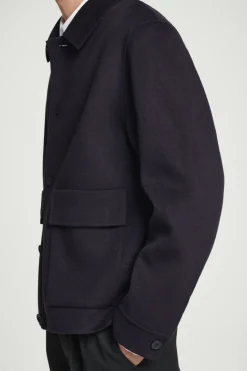 Hot COS DOUBLE-FACED WOOL JACKET NAVY