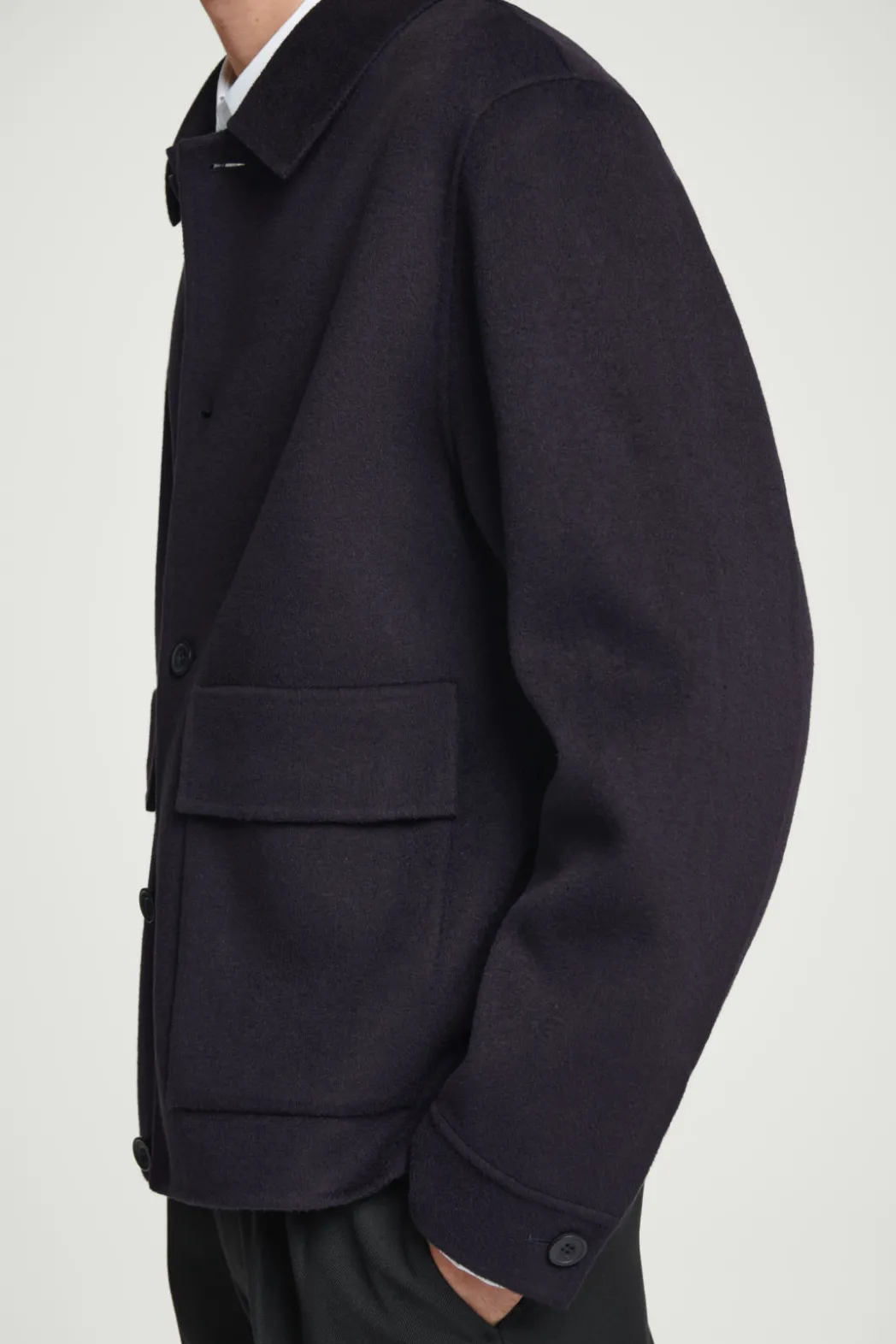 Hot COS DOUBLE-FACED WOOL JACKET NAVY