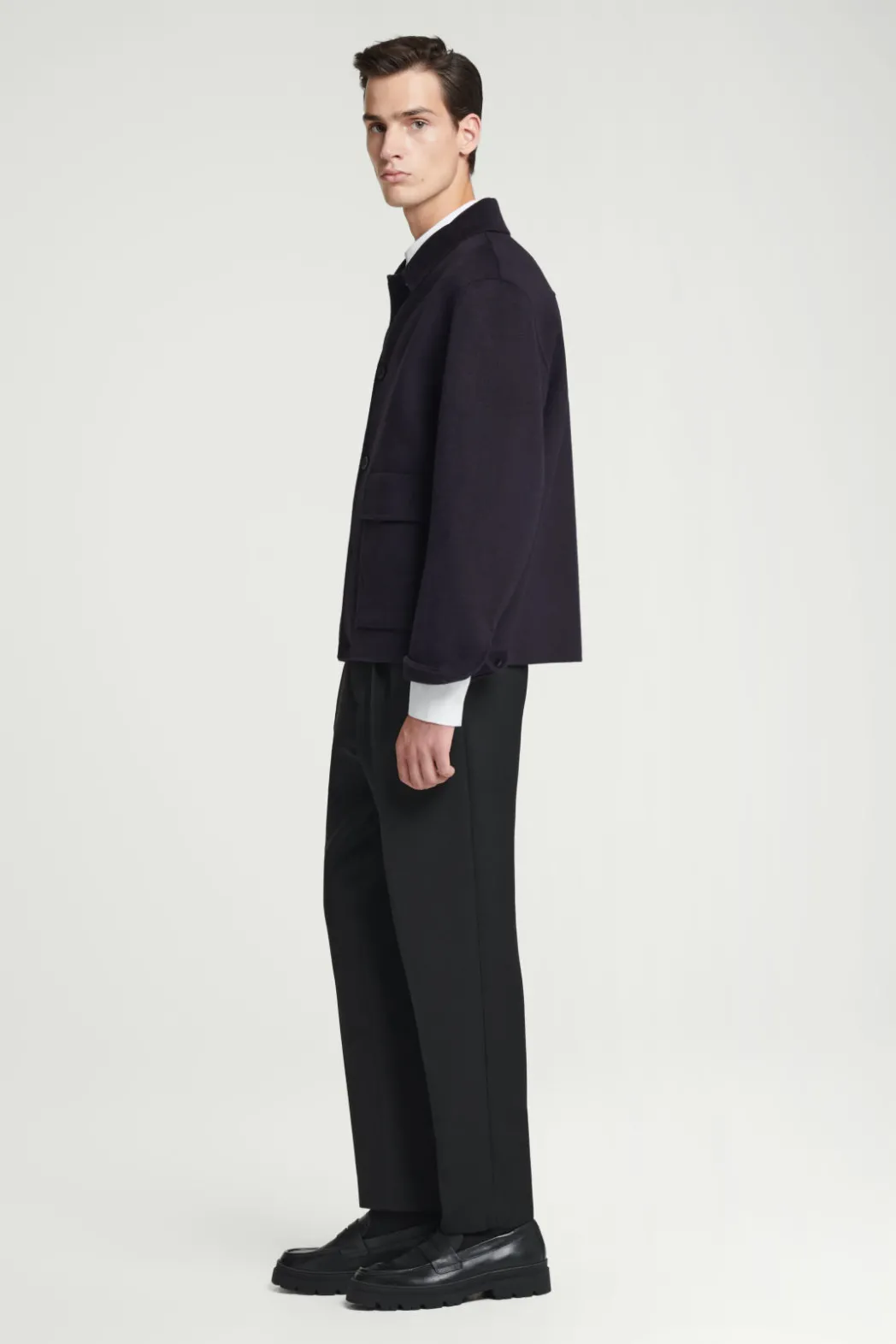 Hot COS DOUBLE-FACED WOOL JACKET NAVY