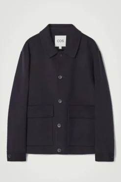 Hot COS DOUBLE-FACED WOOL JACKET NAVY