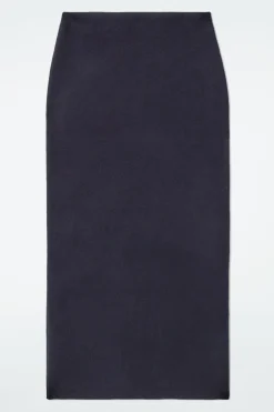Clearance COS DOUBLE-FACED WOOL MAXI SKIRT NAVY