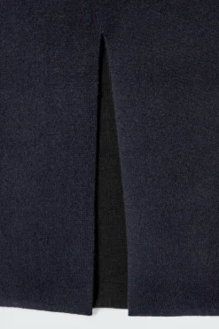 Clearance COS DOUBLE-FACED WOOL MAXI SKIRT NAVY