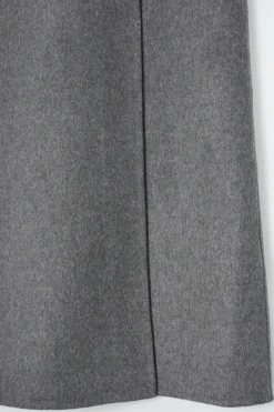 Sale COS DOUBLE-FACED WOOL MIDI SKIRT GRAY