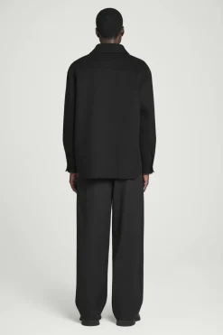 New COS DOUBLE-FACED WOOL OVERSHIRT BLACK