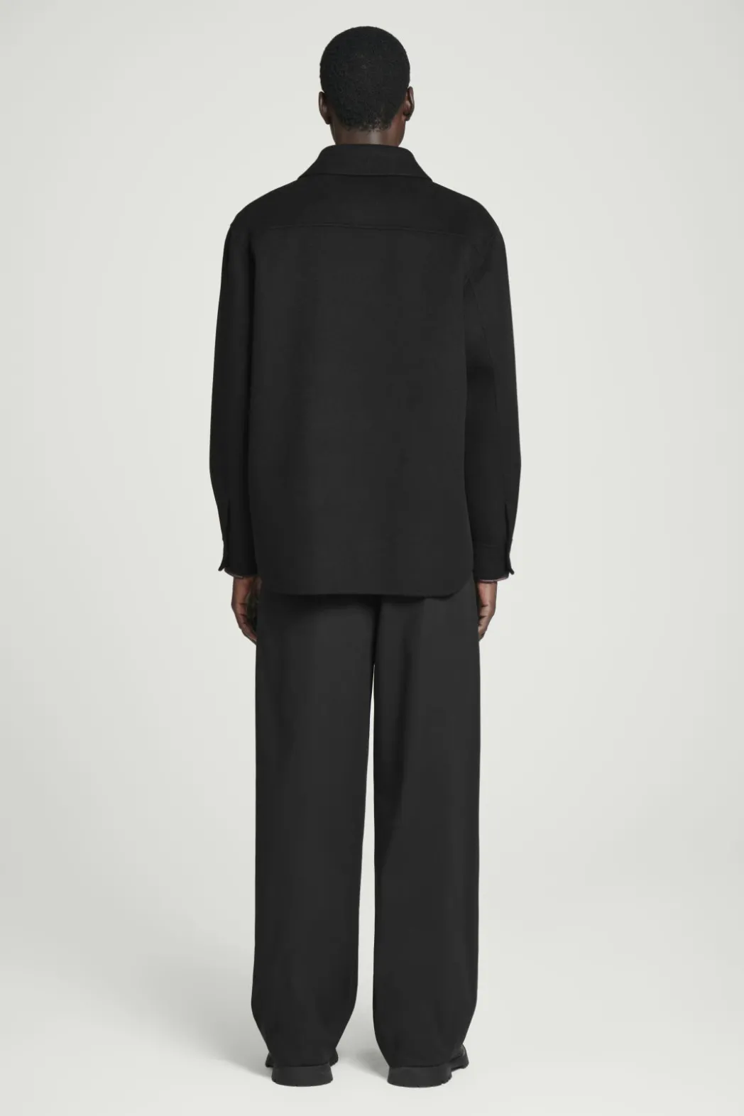 New COS DOUBLE-FACED WOOL OVERSHIRT BLACK