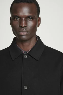 New COS DOUBLE-FACED WOOL OVERSHIRT BLACK