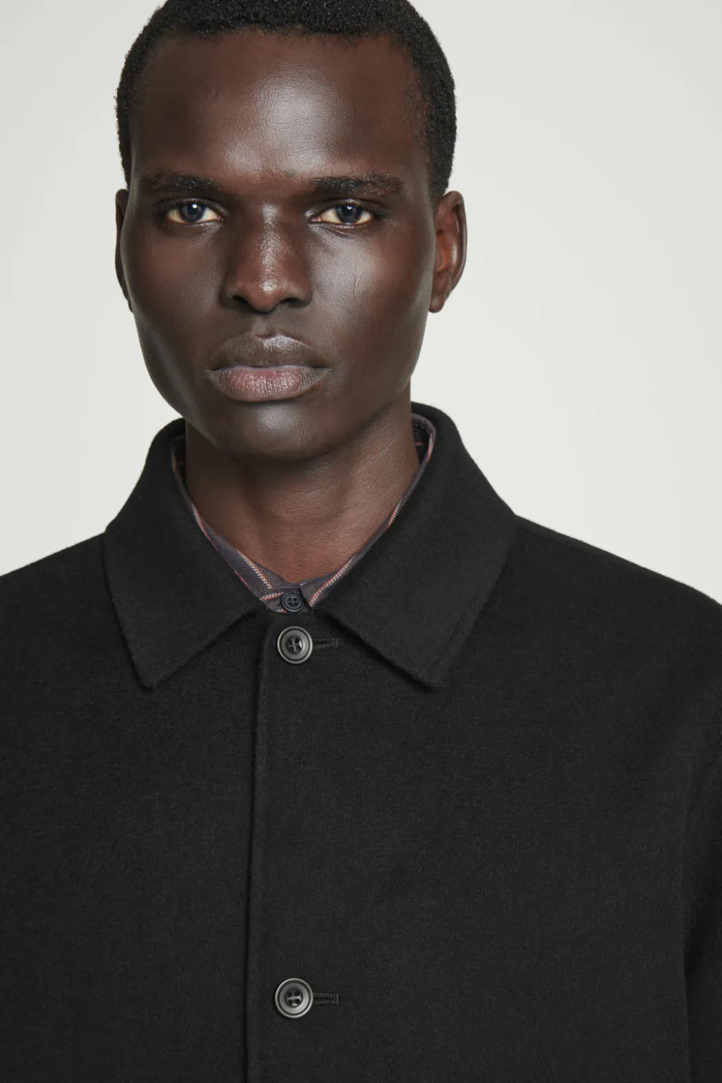 New COS DOUBLE-FACED WOOL OVERSHIRT BLACK