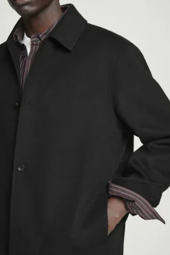 New COS DOUBLE-FACED WOOL OVERSHIRT BLACK
