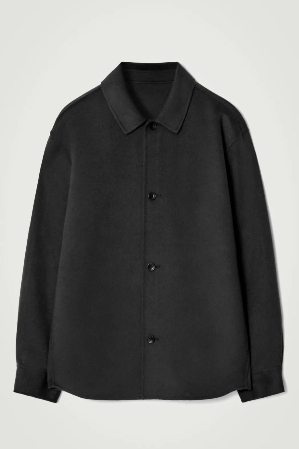 New COS DOUBLE-FACED WOOL OVERSHIRT BLACK