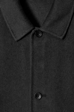 New COS DOUBLE-FACED WOOL OVERSHIRT BLACK