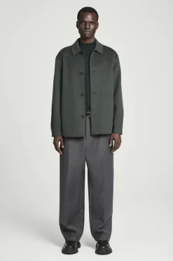 Hot COS DOUBLE-FACED WOOL OVERSHIRT DARK GREEN