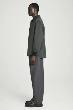 Hot COS DOUBLE-FACED WOOL OVERSHIRT DARK GREEN