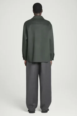 Hot COS DOUBLE-FACED WOOL OVERSHIRT DARK GREEN