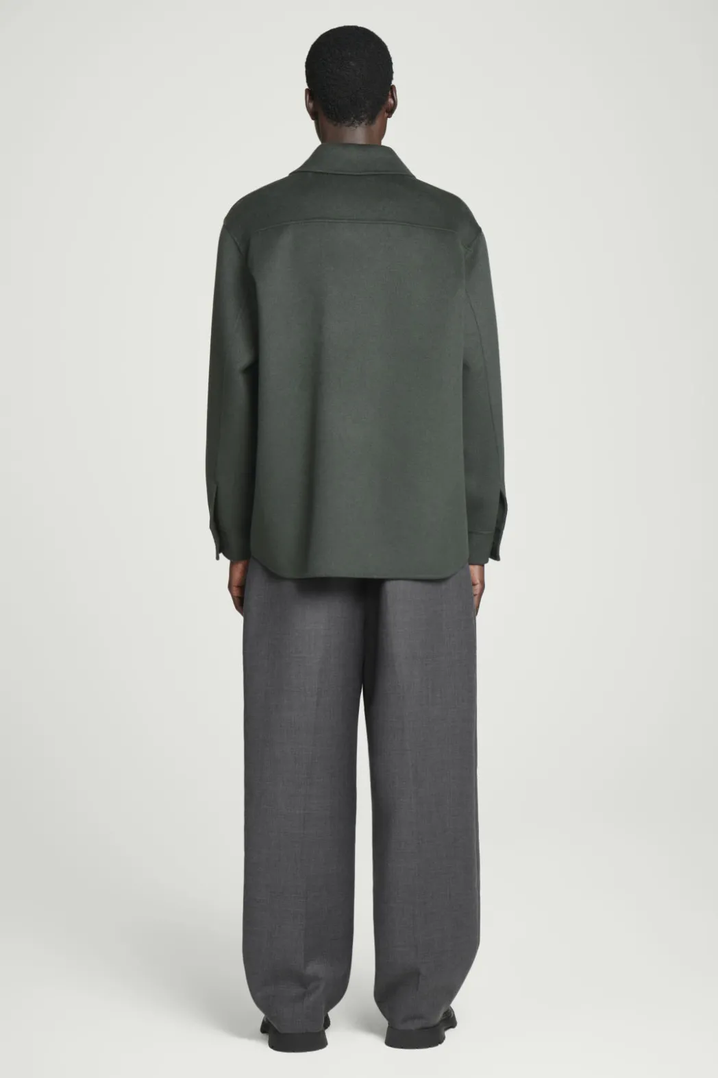 Hot COS DOUBLE-FACED WOOL OVERSHIRT DARK GREEN