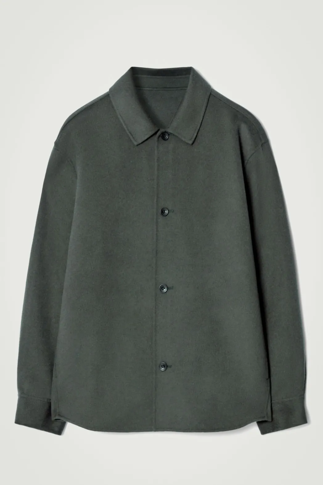 Hot COS DOUBLE-FACED WOOL OVERSHIRT DARK GREEN