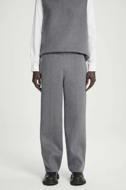 Clearance COS DOUBLE-FACED WOOL PANTS GRAY