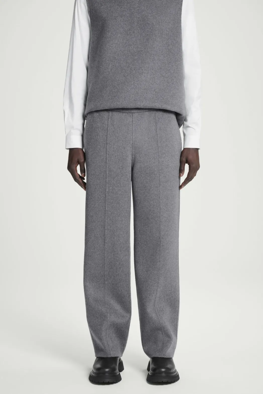 Clearance COS DOUBLE-FACED WOOL PANTS GRAY