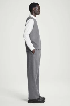 Clearance COS DOUBLE-FACED WOOL PANTS GRAY