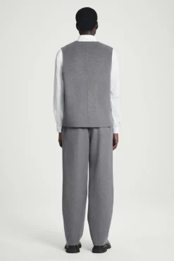 Clearance COS DOUBLE-FACED WOOL PANTS GRAY