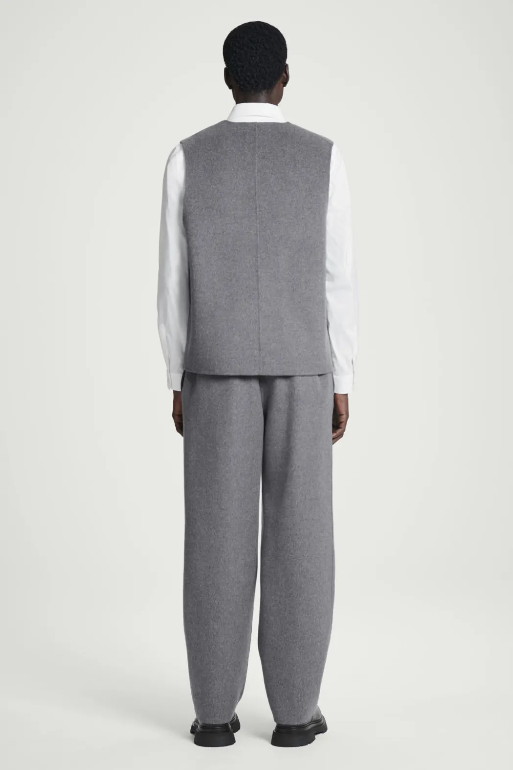 Clearance COS DOUBLE-FACED WOOL PANTS GRAY