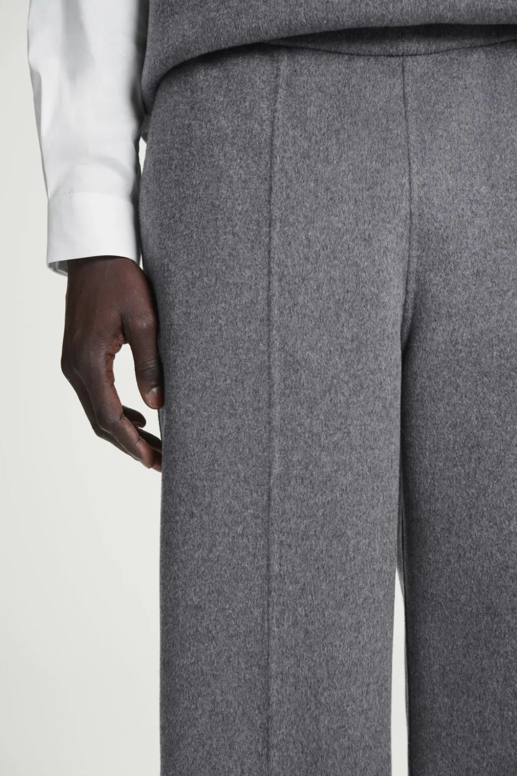 Clearance COS DOUBLE-FACED WOOL PANTS GRAY