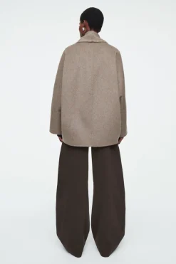 Sale COS DOUBLE-FACED WOOL PEA COAT MOLE
