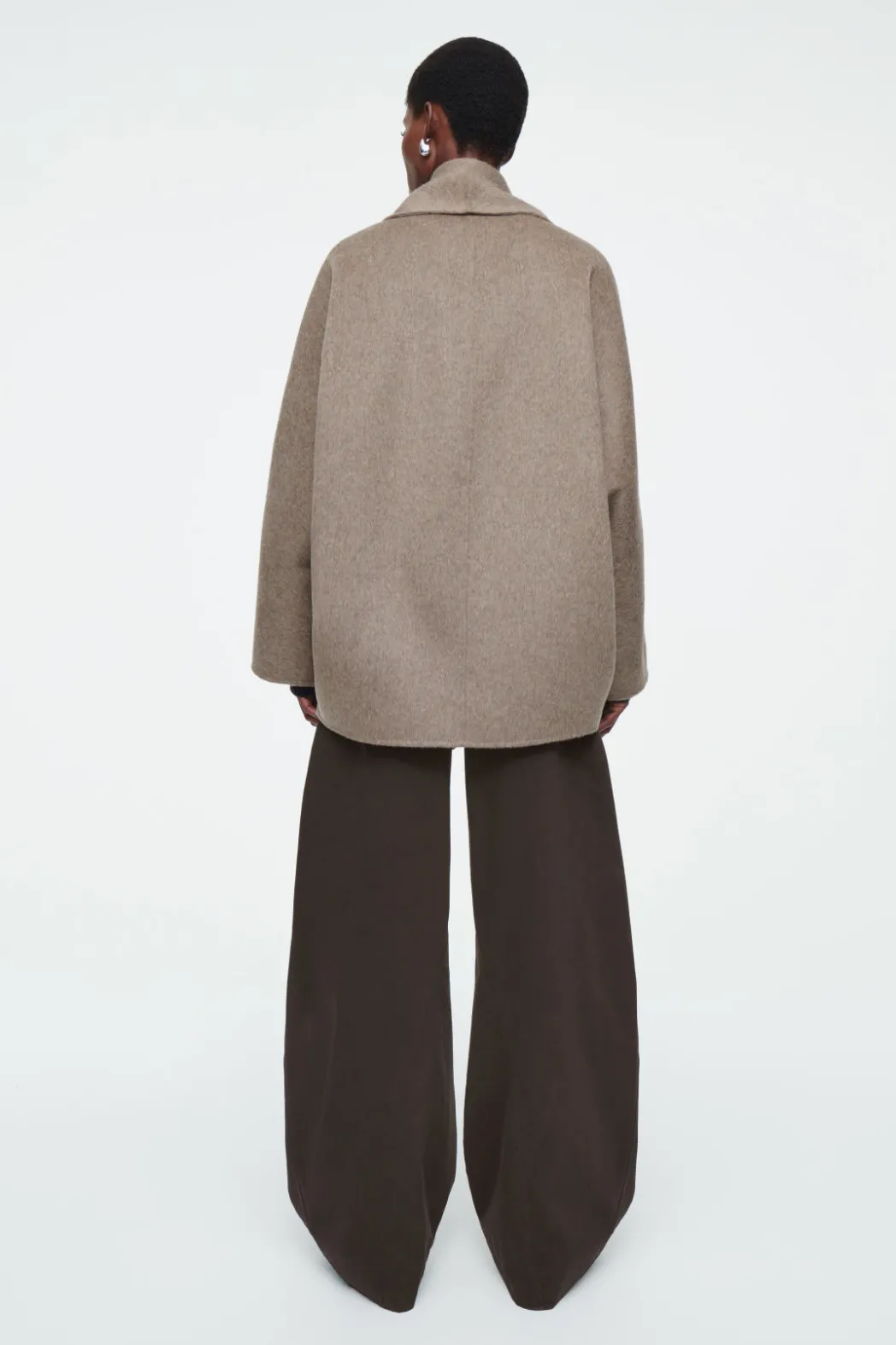 Sale COS DOUBLE-FACED WOOL PEA COAT MOLE