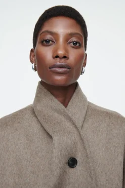 Sale COS DOUBLE-FACED WOOL PEA COAT MOLE