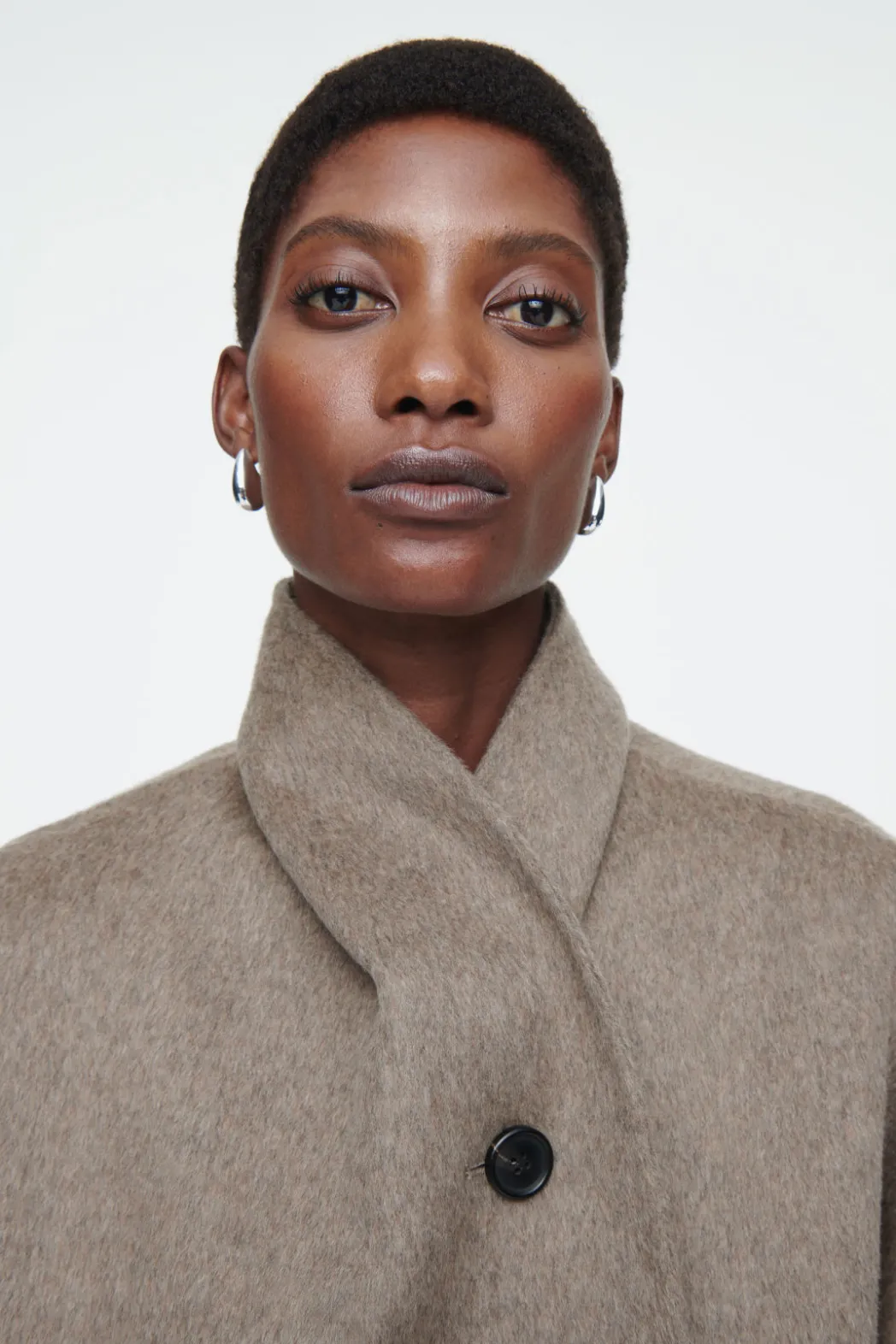 Sale COS DOUBLE-FACED WOOL PEA COAT MOLE