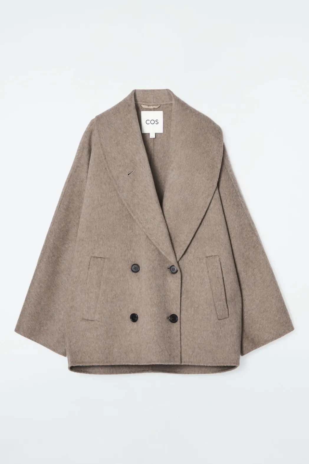 Sale COS DOUBLE-FACED WOOL PEA COAT MOLE