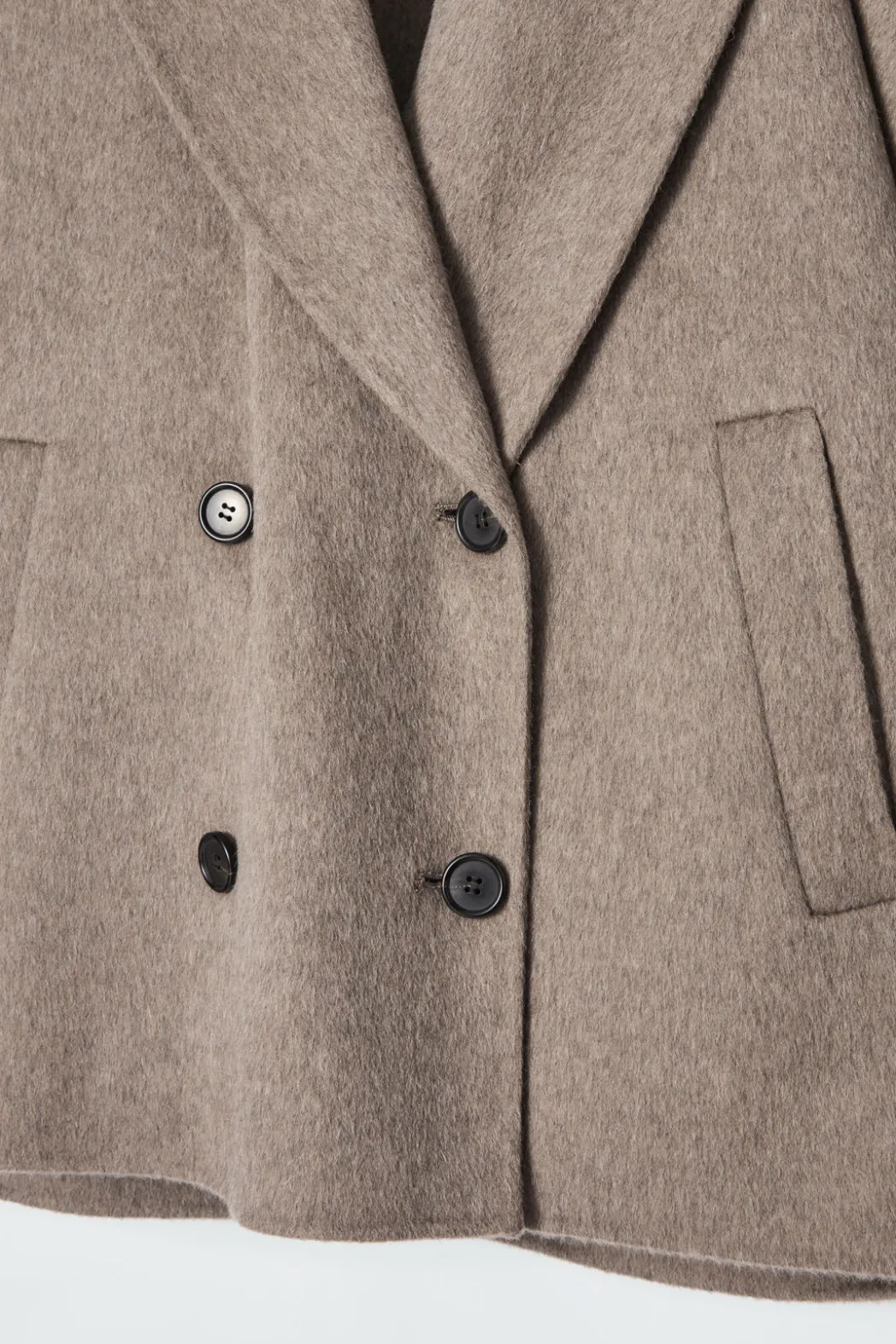 Sale COS DOUBLE-FACED WOOL PEA COAT MOLE