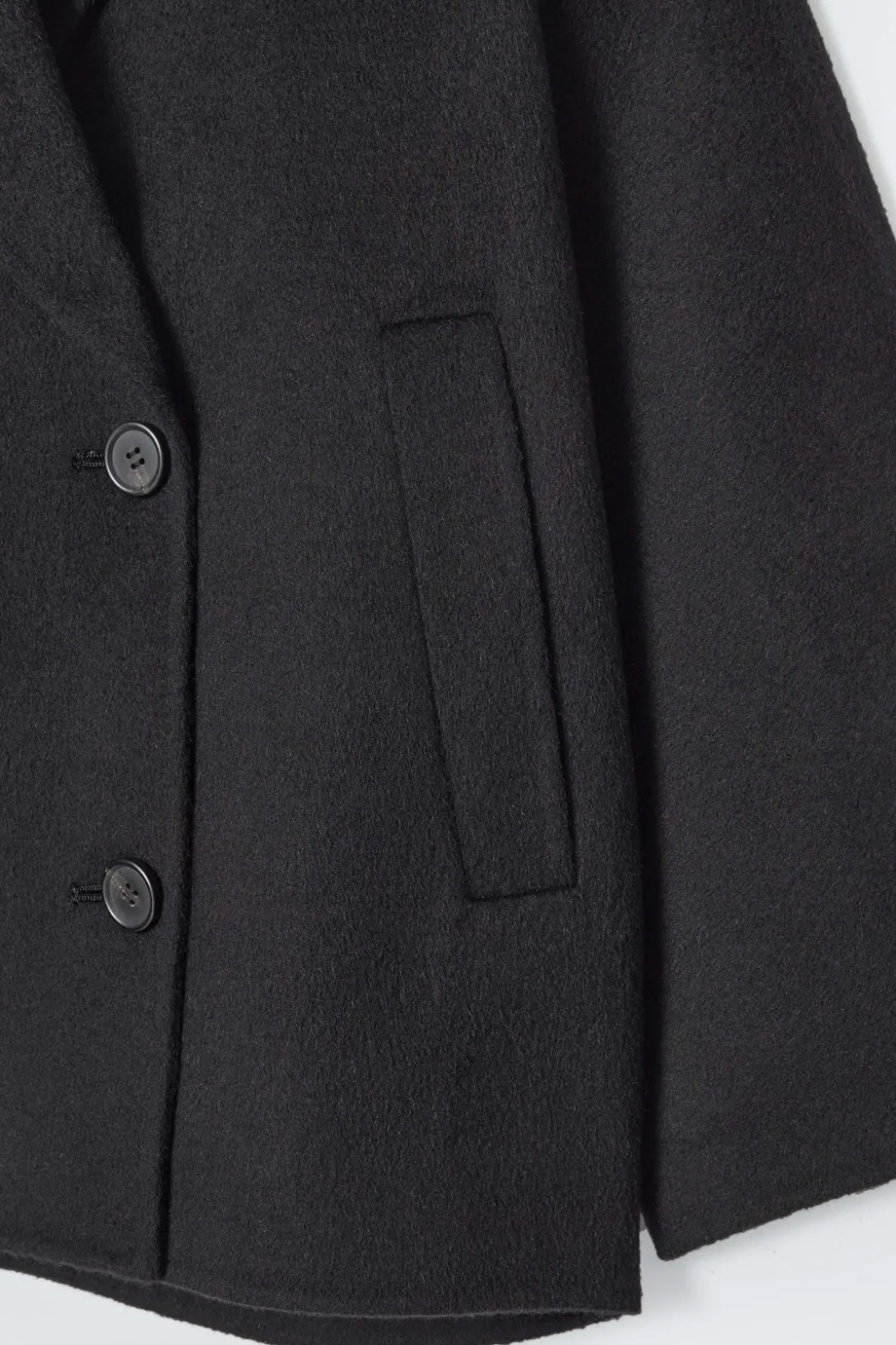 Hot COS DOUBLE-FACED WOOL PEA COAT BLACK