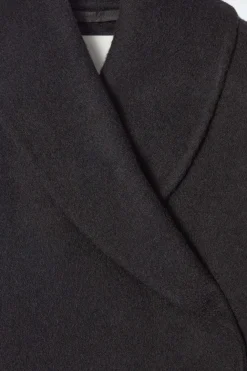 Hot COS DOUBLE-FACED WOOL PEA COAT BLACK