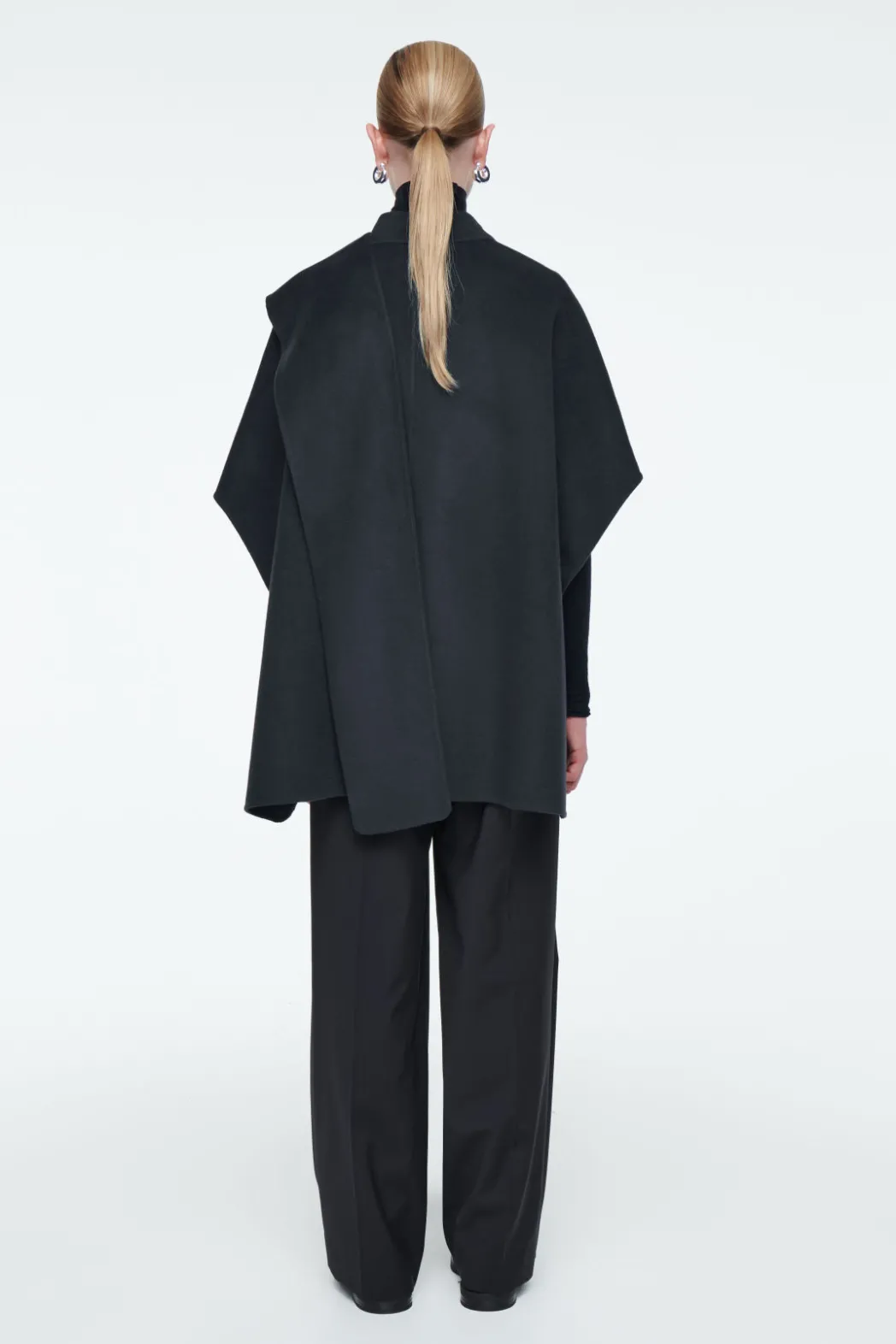 Online COS DOUBLE-FACED WOOL SCARF CAPE NAVY