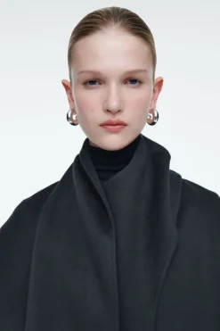 Online COS DOUBLE-FACED WOOL SCARF CAPE NAVY