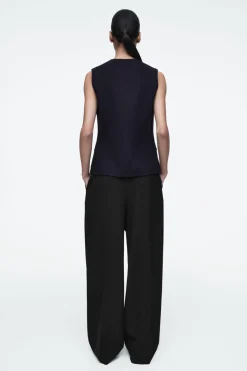 Online COS DOUBLE-FACED WOOL VEST NAVY