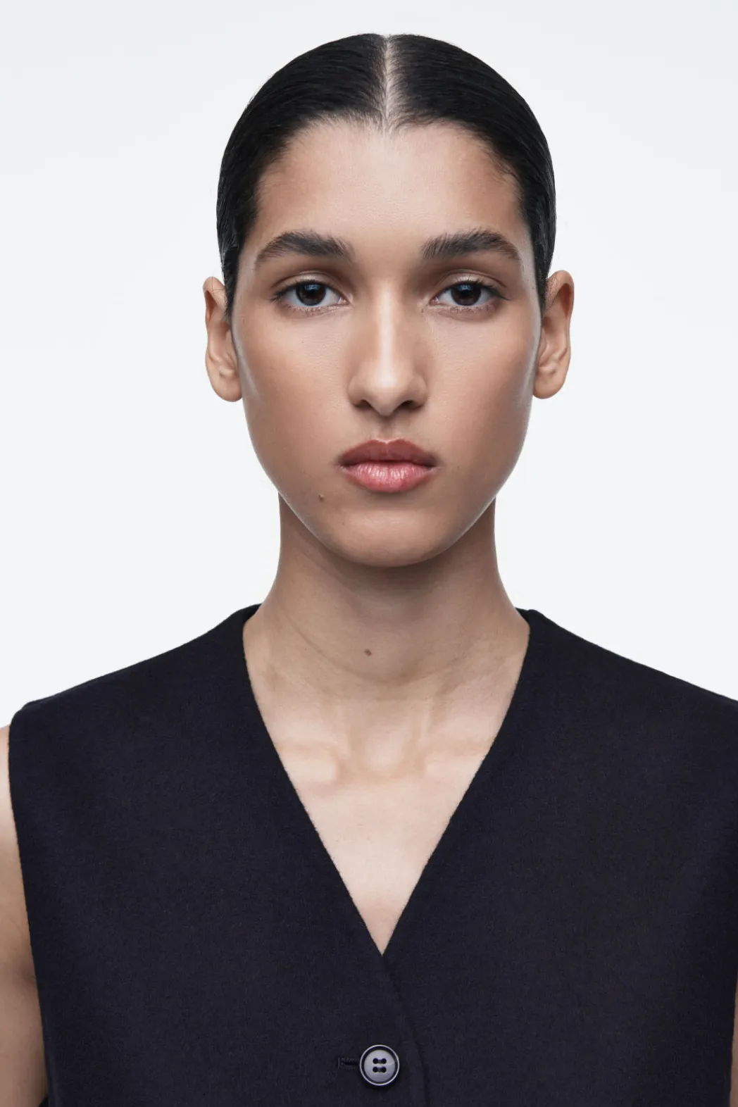Online COS DOUBLE-FACED WOOL VEST NAVY