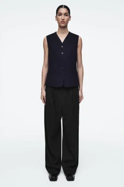 Online COS DOUBLE-FACED WOOL VEST NAVY